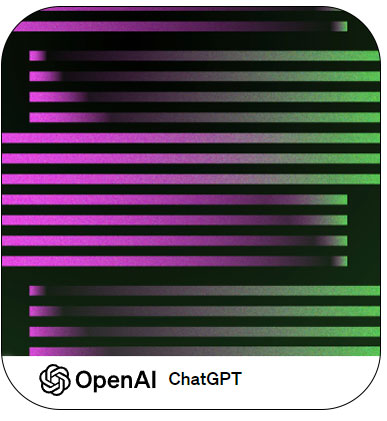 OpenAI logo and some photos from interface screen in Chat GPT